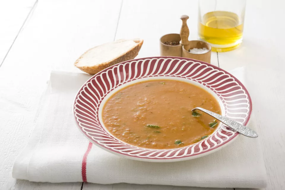 Tomato, Basil, and Leek Soup